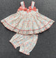 Spanish Style Vintage Floral Dress With Bloomer,Yellow/Pink,12M to 6T.