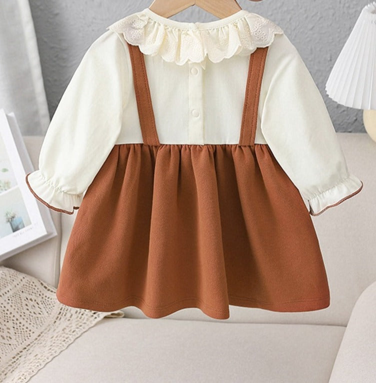 Cute Suspender Style Teddy Dress,9M to 4T.