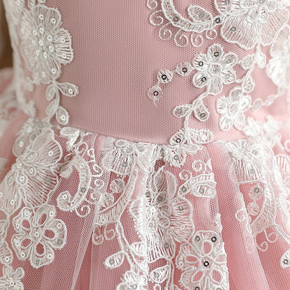 High Detailed Embroidered Dresses,Pink/Purple,12M to 5T.