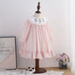 Pink Gingham Bear Embroidered Dress,12M to 6T.